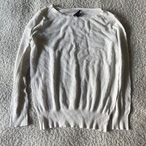 Theory White Knit Long Sleeve Sweater size LARGE